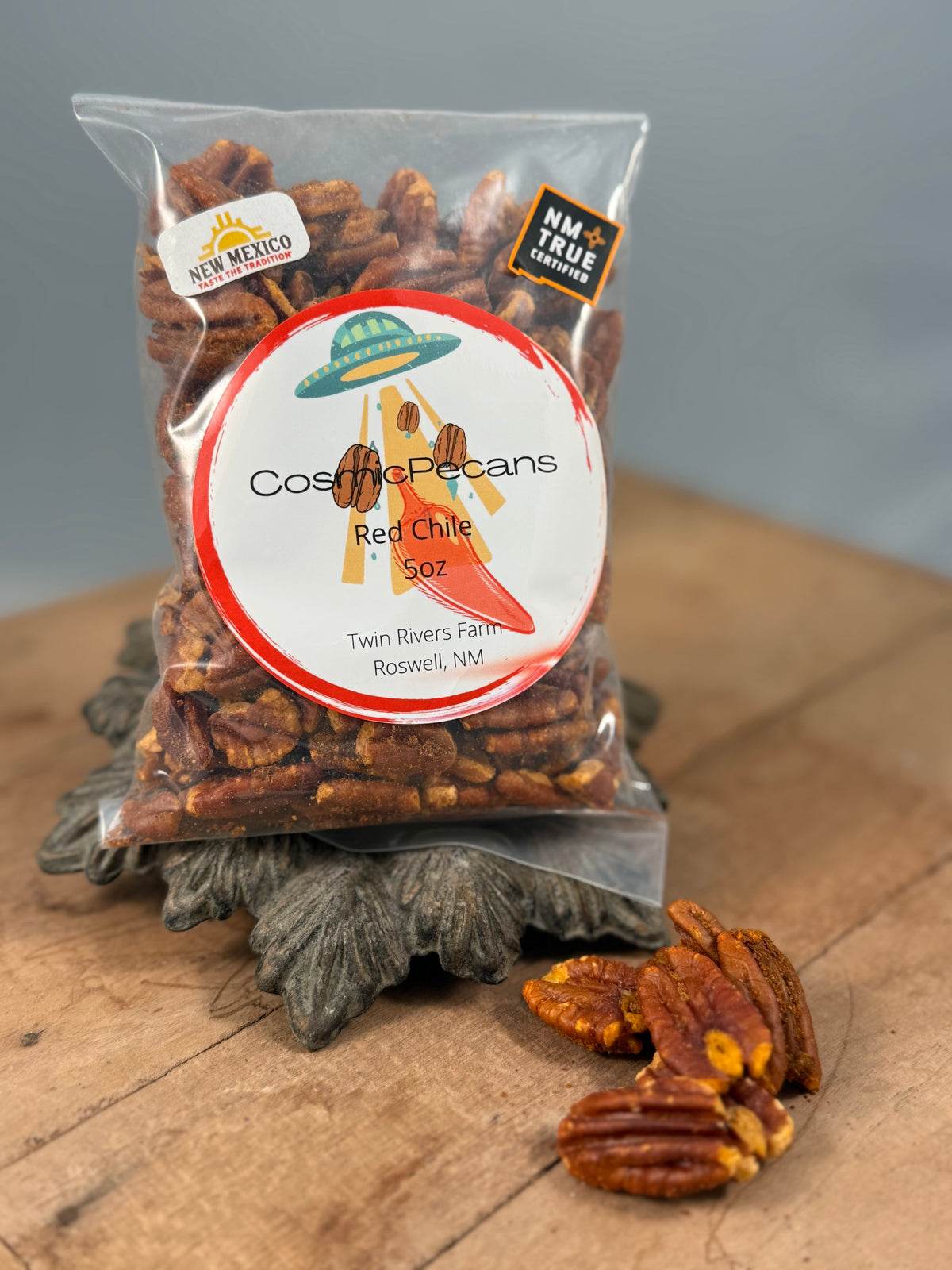 New Mexico Red Chile Seasoned Cosmic Pecans