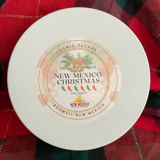 New Mexico Christmas Green and Red Chile Seasoned Pecan Tin