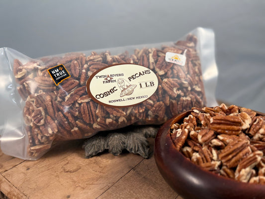 New Mexico Raw Pecans- 1 Pound Bag (Mixed Halves & Pieces)